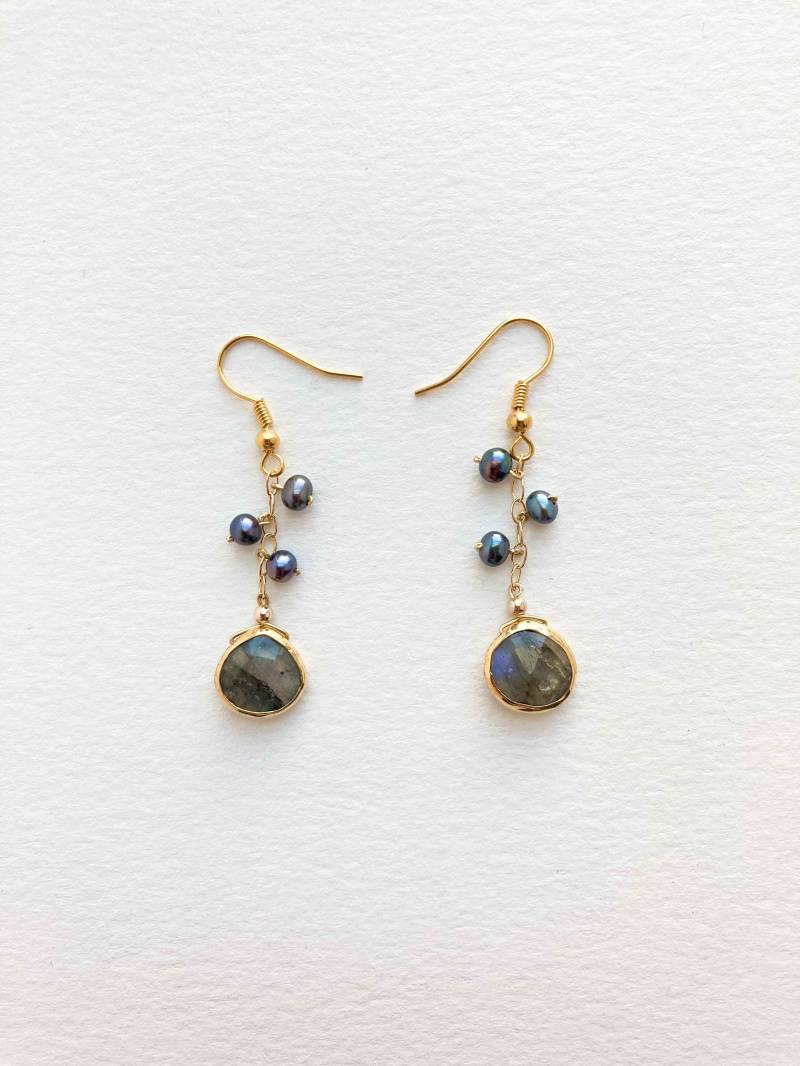 Blaue Labradorit Perlen Ohrhänger | Gold Filled Schmuck 14K Gelbgold Ohrringe Blaue Labradorit Perlen Ohrhänger | Gold Filled Schmuck 14K Gelbgold Ohrringe von RoyalJewelryInt