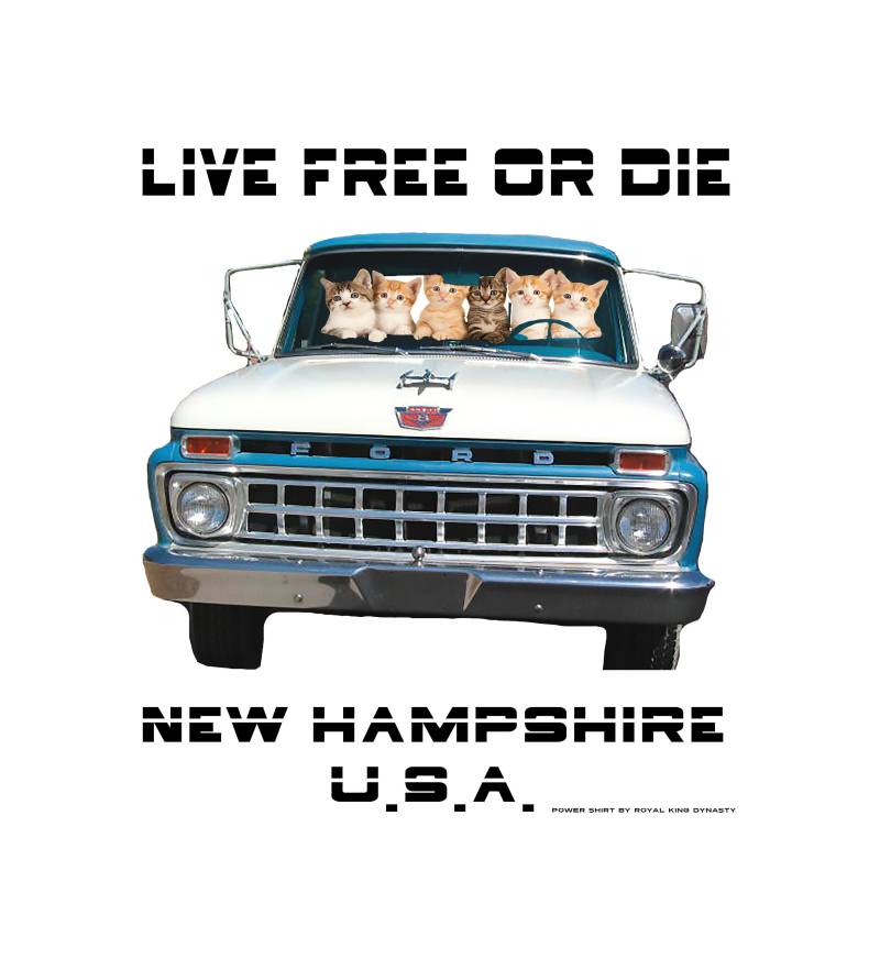 Live Free Or Die Kätzchen Truck Thieves Unisex T-Shirt/Geschenk Für New Hampshire Man Cat Lover Vintage Pickup Retro Granite State Gifts von RoyalKingDynasty