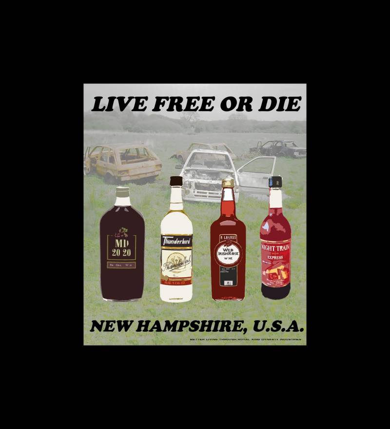 Live Free Or Die New Hampshire Street Wine Unisex T-Shirt/Lustiges Trinkshirt Lfod Streetwear Granite State Manchvegas Guns N Roses Metal von RoyalKingDynasty