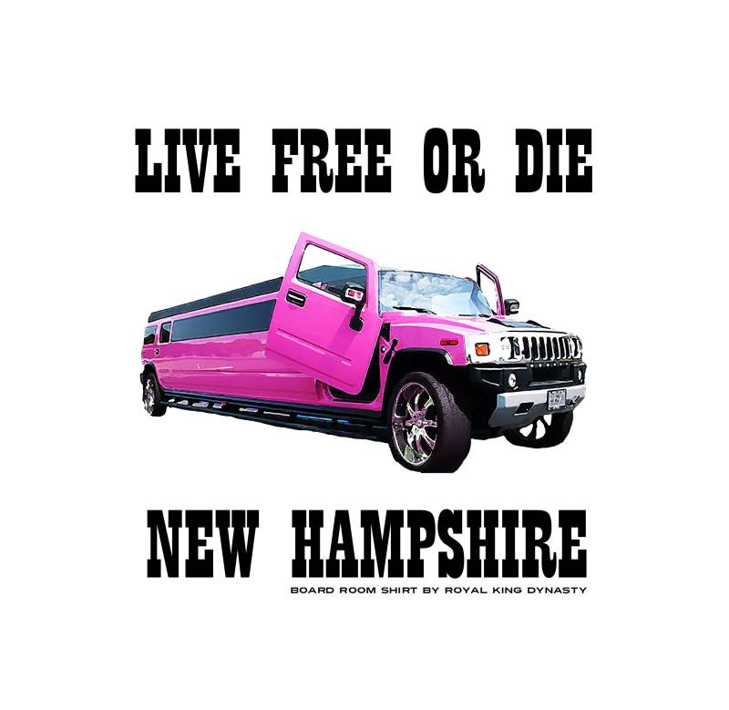 Live Free Or Die New Hampshire Stretch Humvee Unisex T-Shirt/Limousine Limo Party Trinkshirt Prom Parkplatz Hampton Beach Casino von RoyalKingDynasty