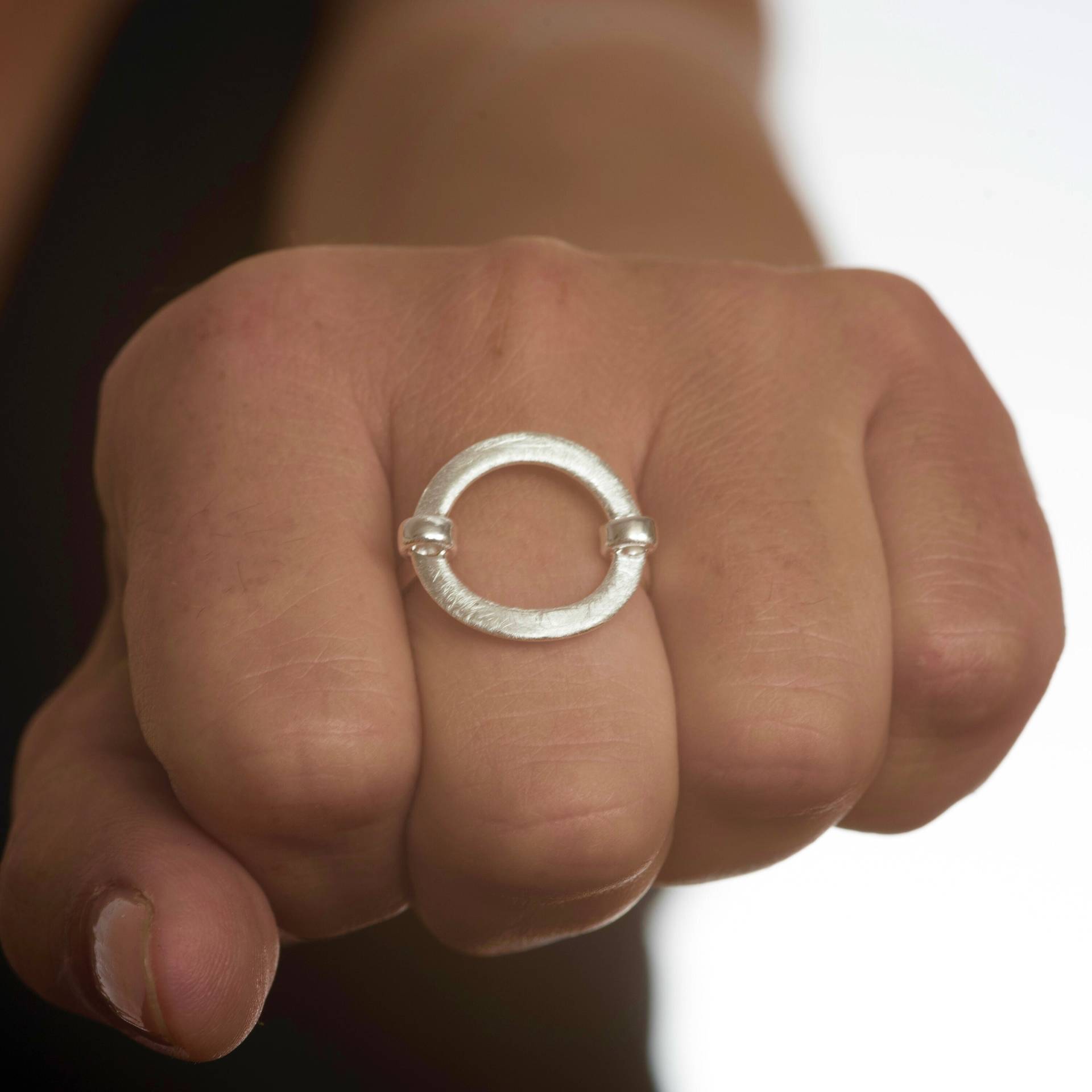 Gebürstetes Silber Offener Kreis Ring|Silber Band Ring|Kreis Design Ring von RoyalMileSilver
