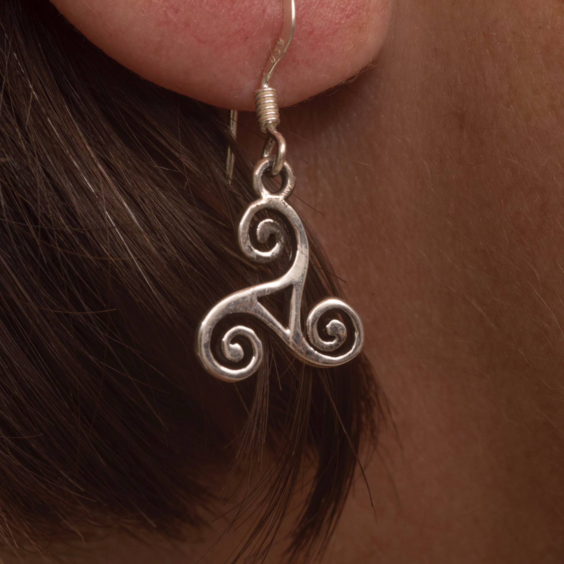 Silber Dreifache Spirale Ohrringe|Dreifache Göttin|sterling Triskele Ohrringe von RoyalMileSilver