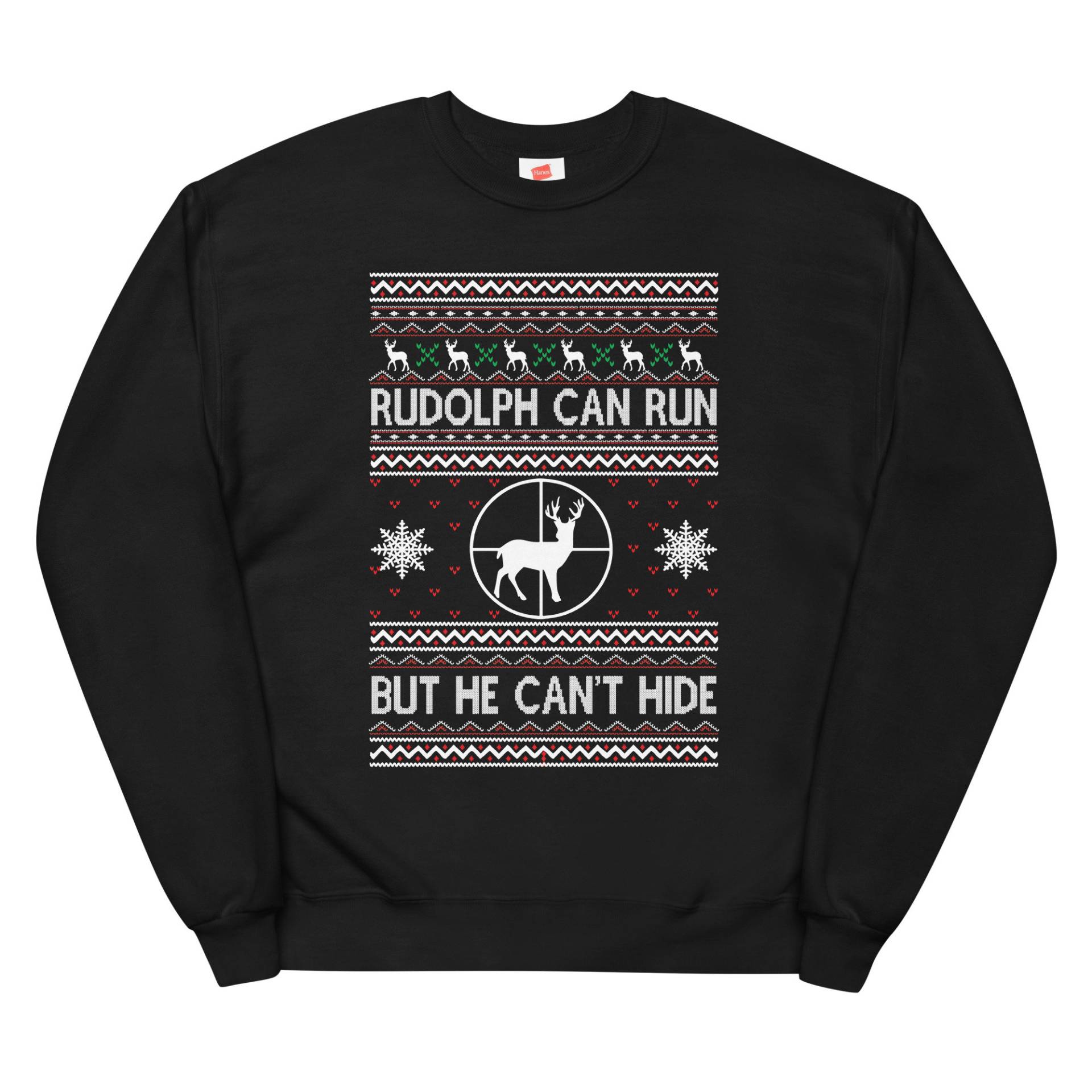Rudolph Can Run But He Can't Hide Hässlicher Weihnachtspullover | Unisex Sweatshirt Jägerpullover Lustige Frohe Feiertage Kleidung Rudolph Can Run But He Can't Hide Hässlicher Weihnachtspullover | Unisex Sweatshirt Jägerpullover Lustige Frohe Feiertage Kleidung von RoyalPinkPrincess