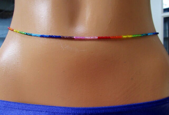 Chakra Shine Rainbow & Mehr Taillen Perlen - Bunte Single Strang Bauchperlen Hochwertige Perlendraht Sterling Silber Verschluss Pride Of Pack Chakra Shine Rainbow & Mehr Taillen Perlen - Bunte Single Strang Bauchperlen Hochwertige Perlendraht Sterling Silber Verschluss Pride Of Pack von RoyalWaistbeads