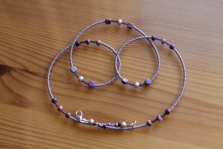 Meerjungfrau - Einsträngige Lavendel-Tailles Mit Lila Imperialem Jaspis Meerjungfrau - Einsträngige Lavendel-Tailles Mit Lila Imperialem Jaspis von RoyalWaistbeads