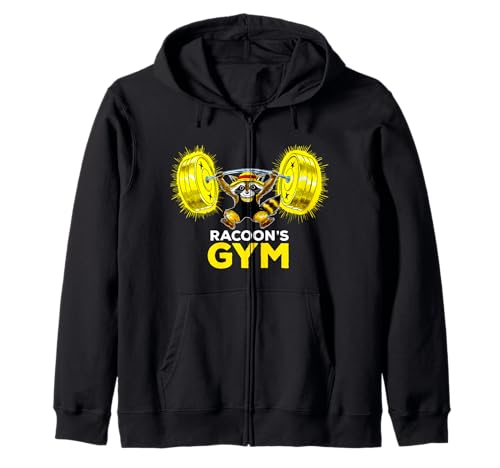 Lustiger Waschbär Gym Club Fitness Geschenk Workout Männer Frauen Kinder Kapuzenjacke von Royalty Fee