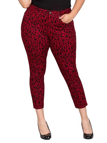 Royalty For Me Modische Damen-Jeans, Übergröße, knöchelförmig, Rot/Schwarz Leopard, 48 Mehr von Royalty For Me
