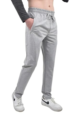 Royyen Jogginshose Sportshose Freizeithose 3119 Herren Taschen mit Reißverschluss Silber XL von Royyen