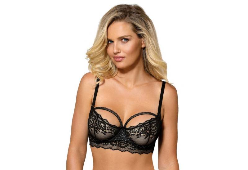 Róza Lingerie Balconnet-BH Bügel-BH Kena schwarz Blumenmuster mit Spitze (einzeln, 1-tlg) von Róza Lingerie