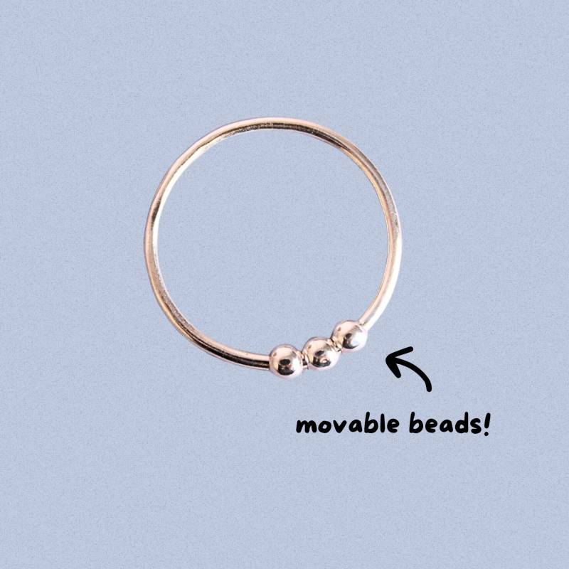 Sterling Silber Fidget Ring Für Ängstliche Seelen - Klobiger Stapelbarer Angstring von RozenJewellery