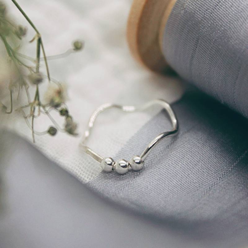 Wellenförmiger Angstring Aus Sterlingsilber, Fidget Spinner von RozenJewellery