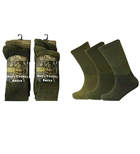 6 Paar Herren Militärsocken Armee Thermo-Wanderschuhe Walking Patrol Kampfstiefel warme Baumwollreiche Socken Größe 39-45 Rozgul®, Militärfarben, 6-11 von Rozgul