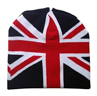 Rozgul Unisex Strickmütze mit Union-Jack-Flagge, ohne Manschette, Skimütze, Mehrfarbig, Einheitsgröße Rozgul Unisex Strickmütze mit Union-Jack-Flagge, ohne Manschette, Skimütze, Mehrfarbig, Einheitsgröße von Rozgul