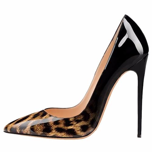 Rozhuhro Damen-Schuhe mit spitzem Zehenbereich Stiletto-Absatz klassisches Slip-On-Kleid High-Heel-Schuhe sexy Pumps mit geschlossenem Zehenbereich für Party Abend Verabredung Alltag,Schwarz,34 EU von Rozhuhro