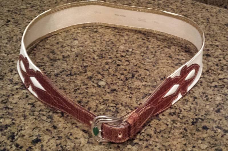 80Er Jahre Hipster Breite Creme Braun Gürtel 80Er Jahre Hipster Breite Creme Braun Gürtel von RozzCloset