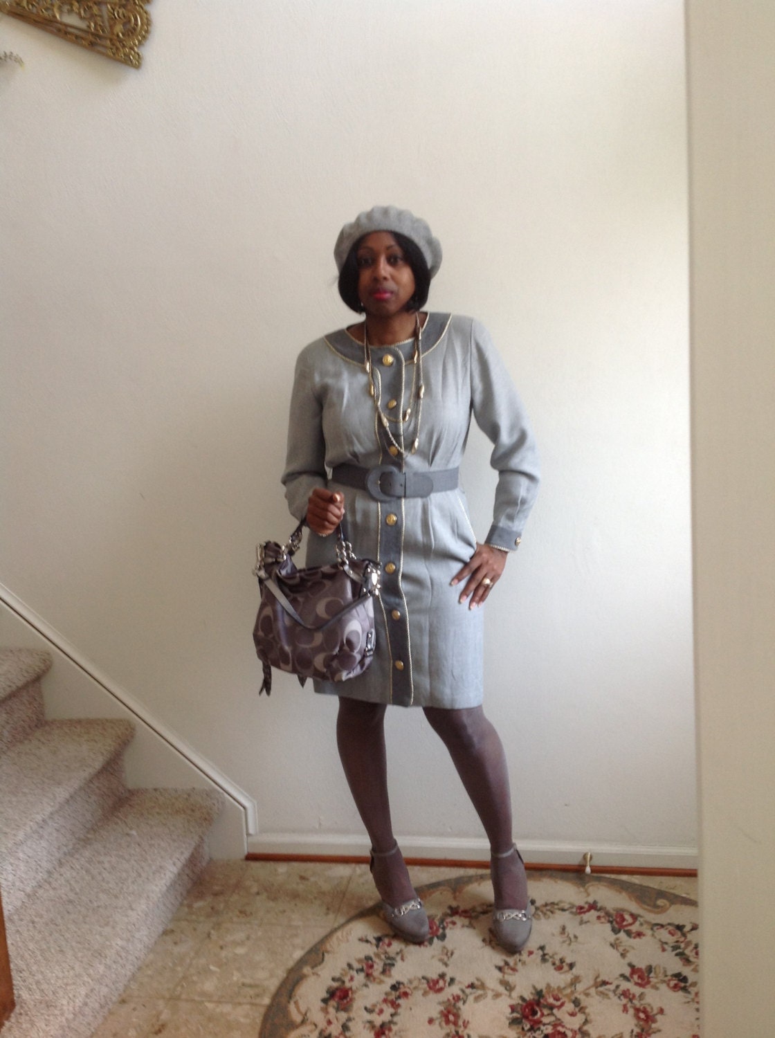 Emporia Oleg Cassini 80Er Jahre Vintage Zwei Ton Grau Kleid Emporia Oleg Cassini 80Er Jahre Vintage Zwei Ton Grau Kleid von RozzCloset