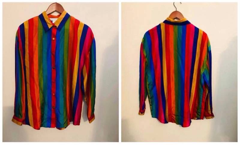 Mehrfarbig 100% Seide Blousu/Top Mehrfarbig 100% Seide Blousu/Top von RozzCloset