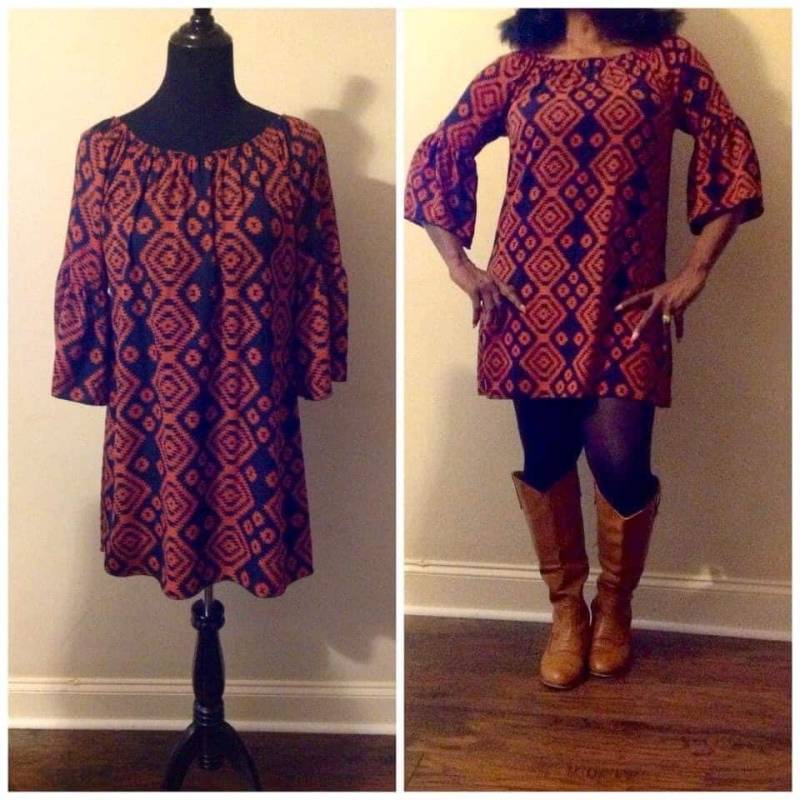 R. Rouge Usa Marine Und Orange Kleid R. Rouge Usa Marine Und Orange Kleid von RozzCloset