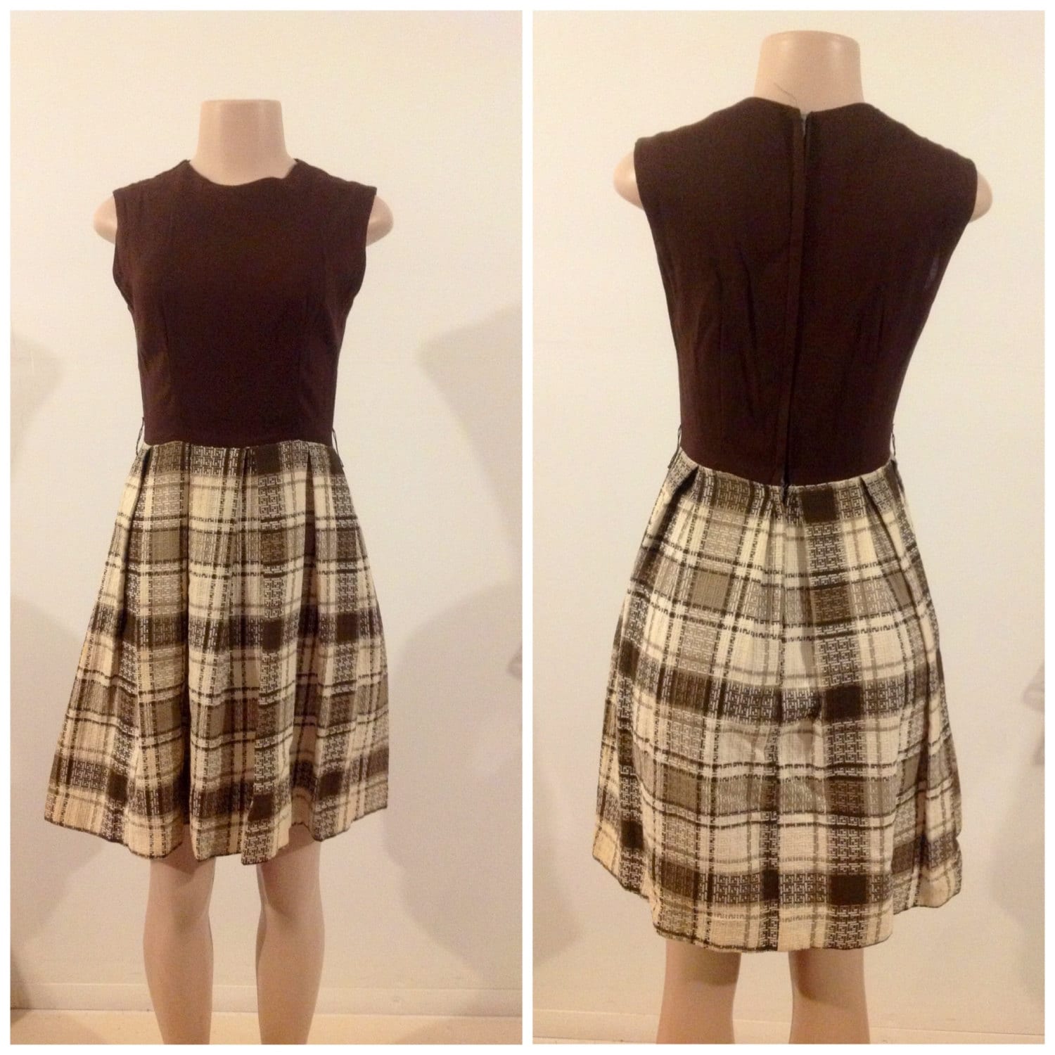 Vintage Braunes Und Beige Weiches Leinen Baumwollkleid Vintage Braunes Und Beige Weiches Leinen Baumwollkleid von RozzCloset