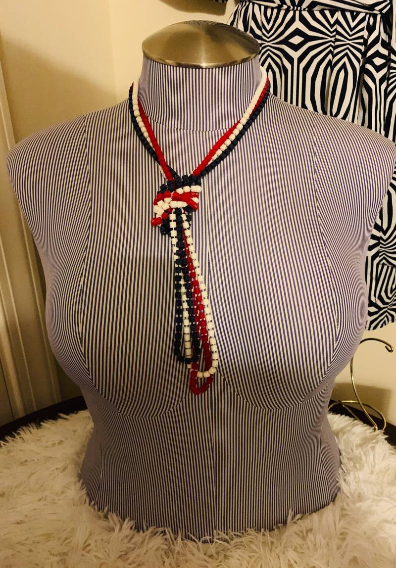 Vintage Rot Weiß Blau Perlen Vintage Rot Weiß Blau Perlen von RozzCloset