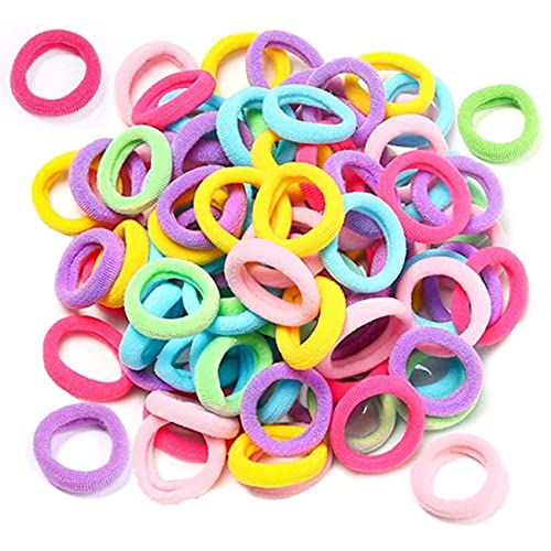 Rpanle 100 Stück Haargummis Mädchen, Multicolor Haar Gummibänder Haarbänder Elastischer Haarschmuck Haarseil Pferdeschwanz Haarband Set für Baby Kinder (2.5cm*6mm) Frühling von Rpanle