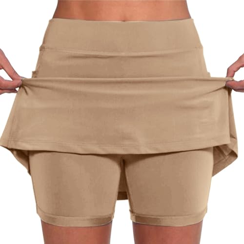 Artikel Unter 5 Euro Blitzangebote des Tages Damen Rock Mit Hose Drunter Hosenrock Tennisrock Damen Mit Hose Leggings 2 In 1 Shorts Fitness Sport Golfrock Laufrock Faltenrock Damen Knielang von Rpporm