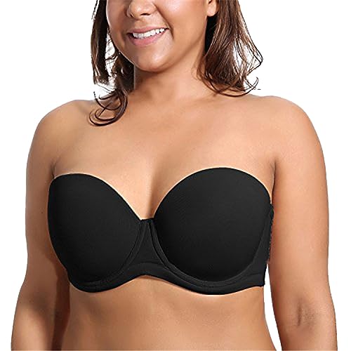 Damen BH Mit Abnehmbaren Trägern Trägerloser BH Push Up Rutschfester Unsichtbarer BH Comfortable Bra Breathable Große Größe Multiway BH T-Shirt BH von Rpporm