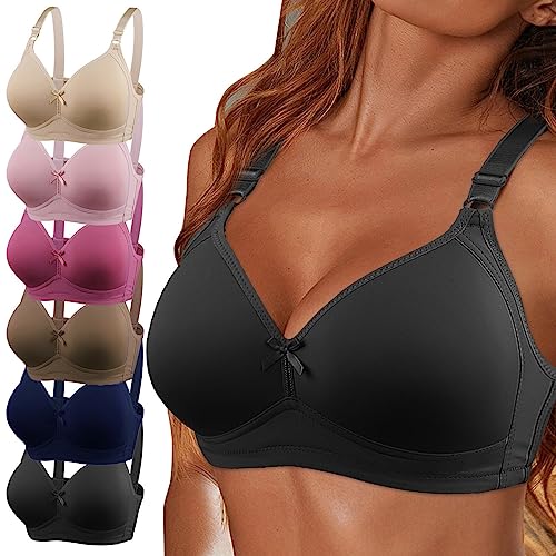 Damen Push Up BH Ohne Bügel Bustier Große Brüste Klassiche Komfortabler T-Shirt BH Passform Basic Komfort Alltag BH Frauen Everyday Bra von Rpporm