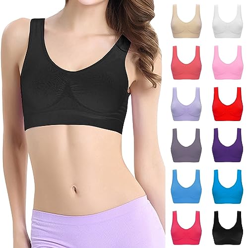 Damen Sport BH Bequem Stretch BH Große Größen Klassische Frauen Ohne Bügel Push up Yoga BH Bustiers Top Soft Bra Schlaf Still Sport Bralette von Rpporm