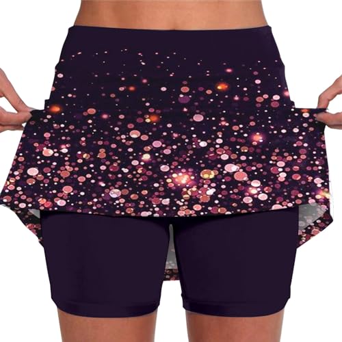 Damenbekleidung Sale Black Friday Angebote 2024 Rock Mit Hose Drunter Hosenrock Tennisrock Damen Mit Hose Leggings 2 In 1 Shorts Fitness Sport Golfrock Laufrock Tenniskleid Damen Lang von Rpporm