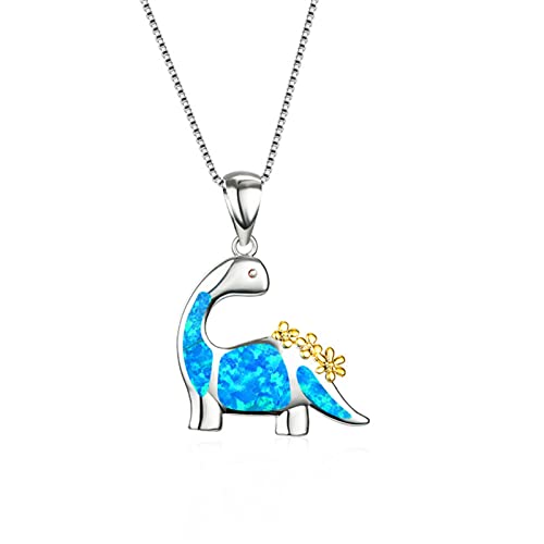 Mode Dinosaurier Halskette Mädchen Dinosaurier Charm Halskette Schmuck Geschenk Tierliebhaber Geschenke Anhänger für Männer Frauen Halskette Mehrreihig Damen (Blue, One Size) von Rpporm