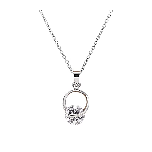 Natürliche Clavicle-Design Kette Halsketten aus Stahl Fashion-Kette aus glänzendem Titan-Stein Halskette für Frauen Karton Diamant Halsketten für Frauen Ketten Set Basteln (E, One Size) von Rpporm