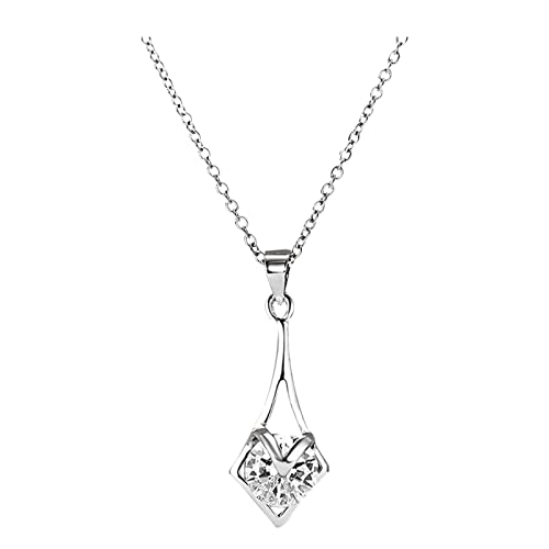 Natürliche Clavicle-Design Kette Halsketten aus Stahl Fashion-Kette aus glänzendem Titan-Stein Halskette für Frauen Karton Diamant Halsketten für Frauen Ketten Set Basteln (F, One Size) von Rpporm