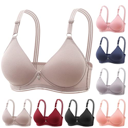 Push Up BH Damen Ohne Bügel T Shirt BH Gepolstert Bustier Soft BH Frauen Bustier Crop Top Bra Klassische Bequem Stretch Bra Alltag Kompfort BH von Rpporm