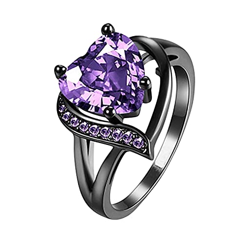 Ringe Ringe Ringe Herren Stapelbar Für Damen Vergoldet und Gold Für Damen Liebesringe Ringe Ringelshirt Damen Kurzarm (Purple, L) von Rpporm