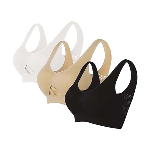 Rpporm 2er Pack Sport BH Bustier Damen Bralette Nathloser mit Gepolstert Sportbekleidung Ohne Bügel Atmungsaktiv Schlaf Still Soft Bra Sport-BHS Top für Joggen Yoga Jumping Fitness Lauf von Rpporm