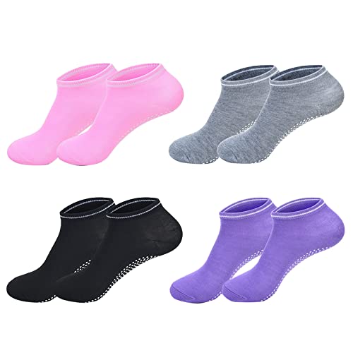 Rpporm 4 Paare Anti-Rutsch-Socken für Damen Herren Erwachsene Unisex Yoga Socken Männer Frauen Rutschfeste Sportarten für Yoga Pilates Tanz Ballett von Rpporm