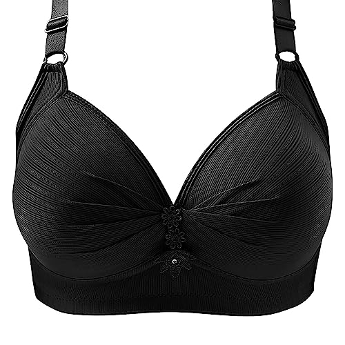 Rpporm BH Damen Ohne Buegel Vollschalen Bequem Guter Halt Große Brüste Wirefree Bra Super Push Up BH Gegen Hängebrust Brüste Klassische BHS Minimizer Bra von Rpporm