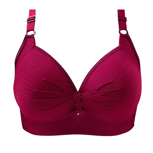 Rpporm BH Damen Ohne Buegel Vollschalen Bequem Guter Halt Große Brüste Wirefree Bra Super Push Up BH Gegen Hängebrust Brüste Klassische BHS Minimizer Bra von Rpporm