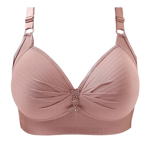 Rpporm BH Damen Ohne Buegel Vollschalen Bequem Guter Halt Große Brüste Wirefree Bra Super Push Up BH Gegen Hängebrust Brüste Klassische BHS Minimizer Bra von Rpporm