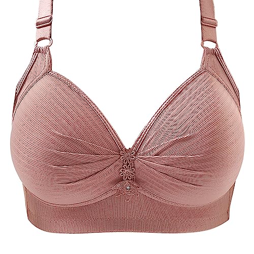 Rpporm BH Damen Ohne Buegel Vollschalen Bequem Guter Halt Große Brüste Wirefree Bra Super Push Up BH Gegen Hängebrust Brüste Klassische BHS Minimizer Bra von Rpporm