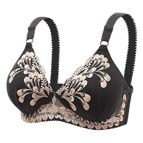 Rpporm BH Damen Ohne Buegel Vollschalen Bequem Guter Halt Große Brüste Wirefree Bra Super Push Up BH Gegen Hängebrust Brüste Klassische BHS Minimizer Bra von Rpporm