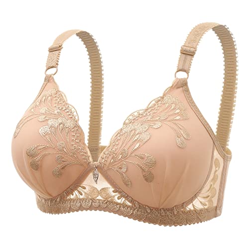 Rpporm BH Damen Ohne Buegel Vollschalen Bequem Guter Halt Große Brüste Wirefree Bra Super Push Up BH Gegen Hängebrust Brüste Klassische BHS Minimizer Bra von Rpporm