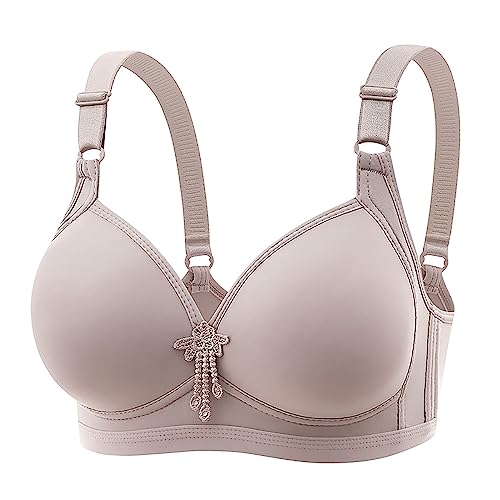 Rpporm BH Damen Ohne Buegel Vollschalen Bequem Guter Halt Große Brüste Wirefree Bra Super Push Up BH Gegen Hängebrust Brüste Klassische BHS Minimizer Bra von Rpporm