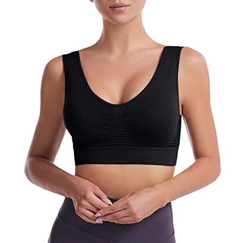 Rpporm Damen BH Grosse Grössen Wie Hot Cakes Hohler Sport Atmungsaktiver Sport Bequemer Drahtloser Frauen-Sport-Unterwäsche-BH Top Cut Out Brust von Rpporm