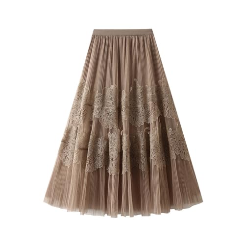 Rpporm Damen Midirock Midi Kleid Tutu Rock Lang Tüllrock Karneval Kostüm 80Er Fee Tuell Kleid Maxi Tuellkleid Sommerkleid Festliche Kleider High Waist Sommer Knielang von Rpporm