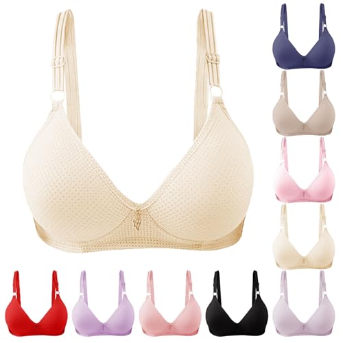 Rpporm Damen Push Up BH Ohne Bügel Nahtloser Minimizer BH Atmungsaktiver Ultrakomfortabler T Shirt Bra Frauen Soft Cup Große Größen Bralette für Alltag von Rpporm