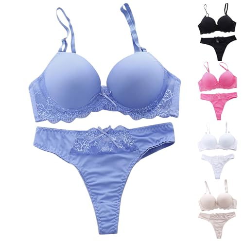 Rpporm Damen Spitzen Push Up BH Set BH und Slip Spitze Dessous Sets Große Größen Lace Bra Panty Unterwäsche Lingerie Set für Frauen Komfort BH Daily Wear Bra von Rpporm