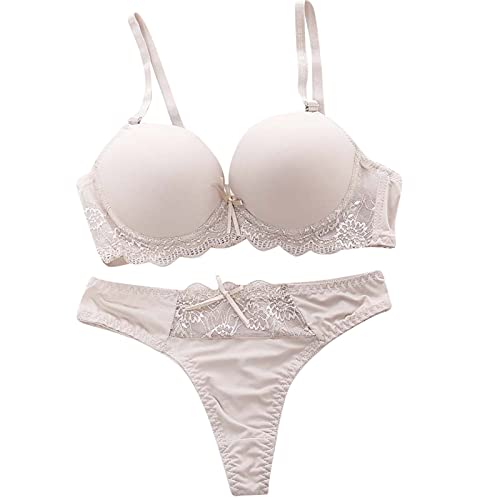 Rpporm Damen Spitzen Push Up BH Set BH und Slip Spitze Dessous Sets Große Größen Lace Bra Panty Unterwäsche Lingerie Set für Frauen Komfort BH Daily Wear Bra von Rpporm