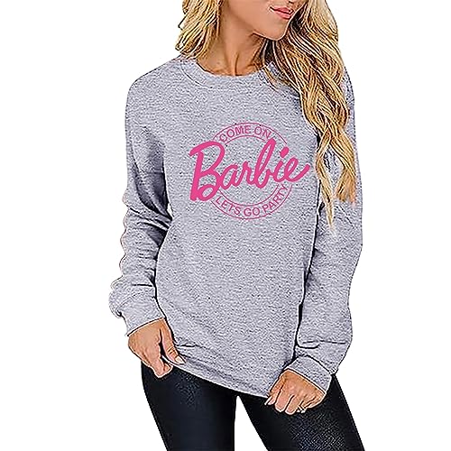 Rpporm Damen Sweatshirt Pullover ohne Kapuze Basic Rundhals Langarmshirt Casual Oberteile Tops Herbst Winter Bluse Oversize Shirt Langarm Frauen Locker Sport Streetwear von Rpporm